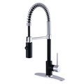 Gourmetier LS8777NYL New York Single-Handle Pre-Rinse Kitchen Faucet, Blk/ Chrome LS8777NYL